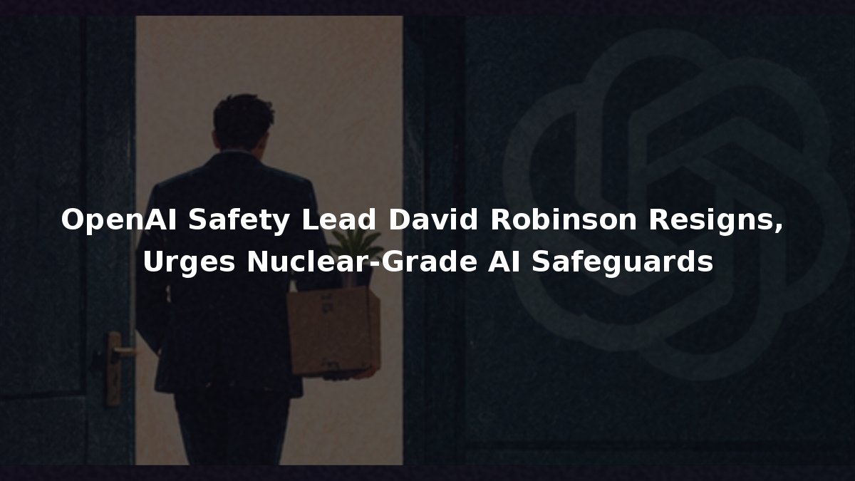 OpenAI Safety Lead David Robinson Resigns, Urges Nuclear-Grade AI Safeguards