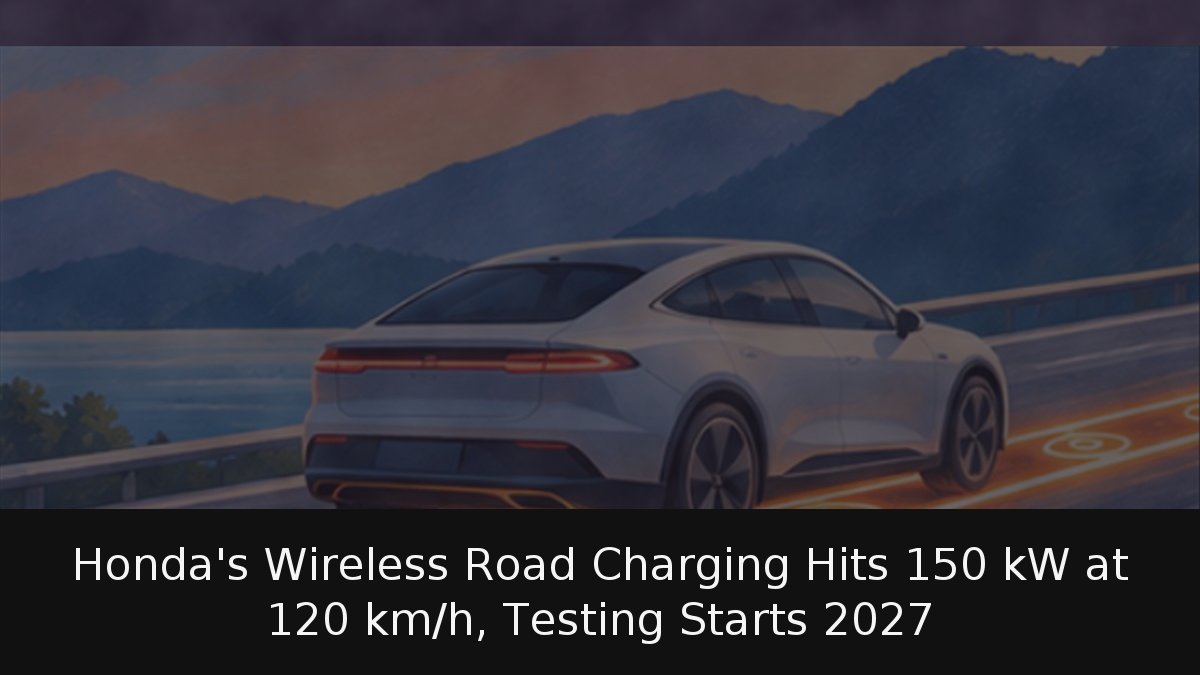 Honda’s Wireless Road Charging Hits 150 kW at 120 km/h, Testing Starts 2027