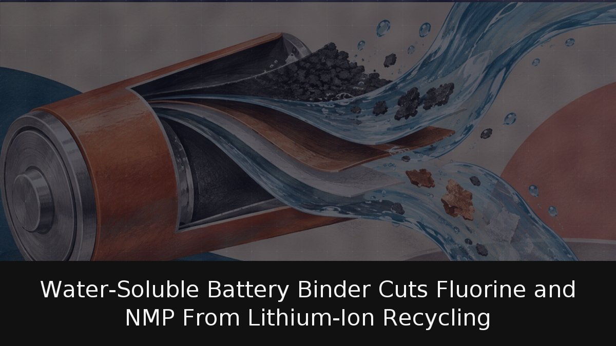 Water-Soluble Battery Binder Cuts Fluorine and NMP From Lithium-Ion Recycling