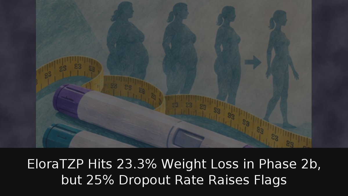 EloraTZP Hits 23.3% Weight Loss in Phase 2b, but 25% Dropout Rate Raises Flags