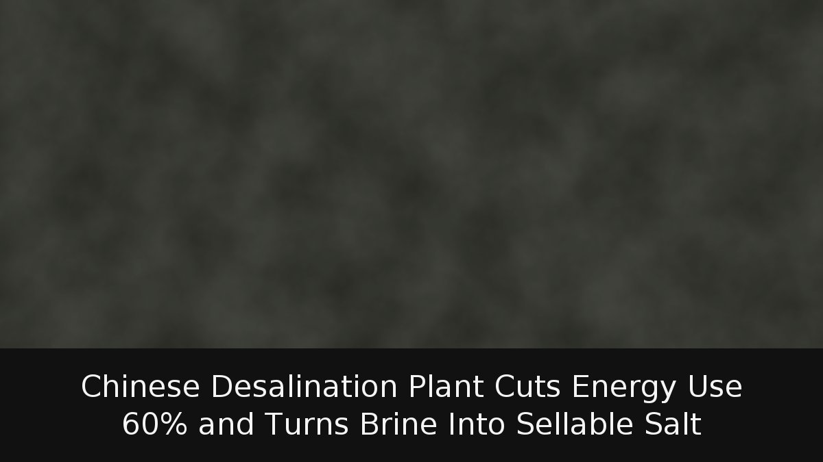 Chinese Desalination Plant Cuts Energy Use 60% and Turns Brine Into Sellable Salt