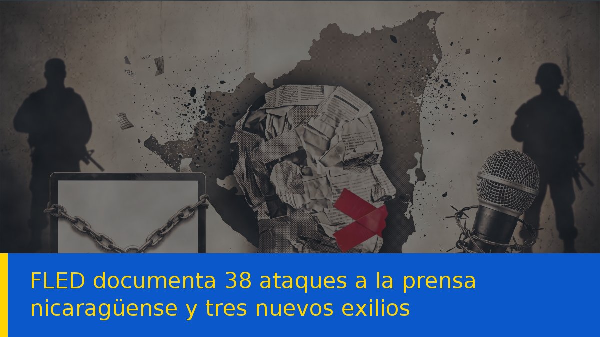 FLED documenta 38 ataques a la prensa nicaragüense y tres nuevos exilios
