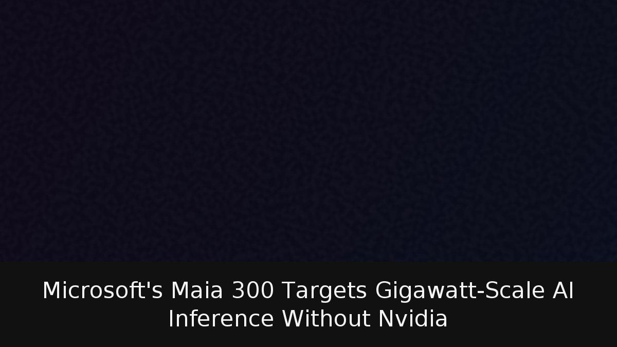 Microsoft’s Maia 300 Targets Gigawatt-Scale AI Inference Without Nvidia