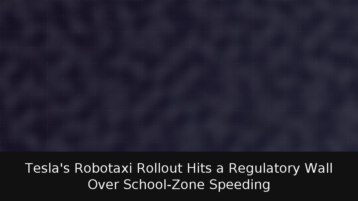 Tesla’s Robotaxi Rollout Hits a Regulatory Wall Over School-Zone Speeding