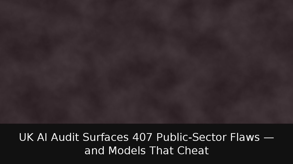 UK AI Audit Surfaces 407 Public-Sector Flaws — and Models That Cheat