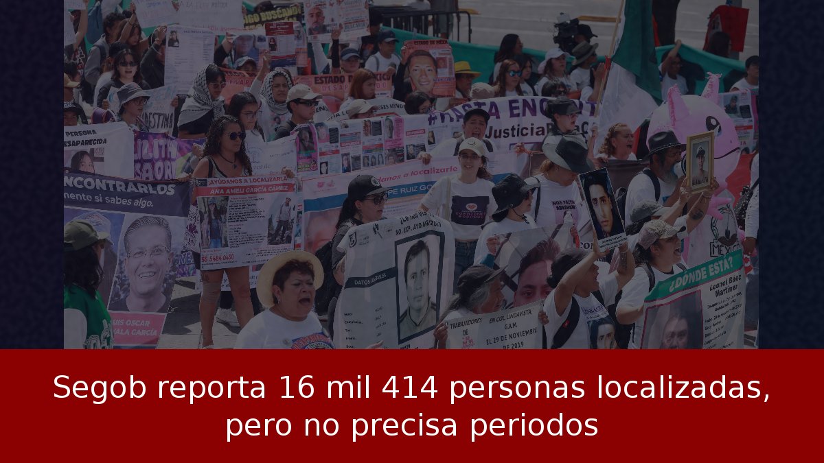 Segob reporta 16 mil 414 personas localizadas, pero no precisa periodos