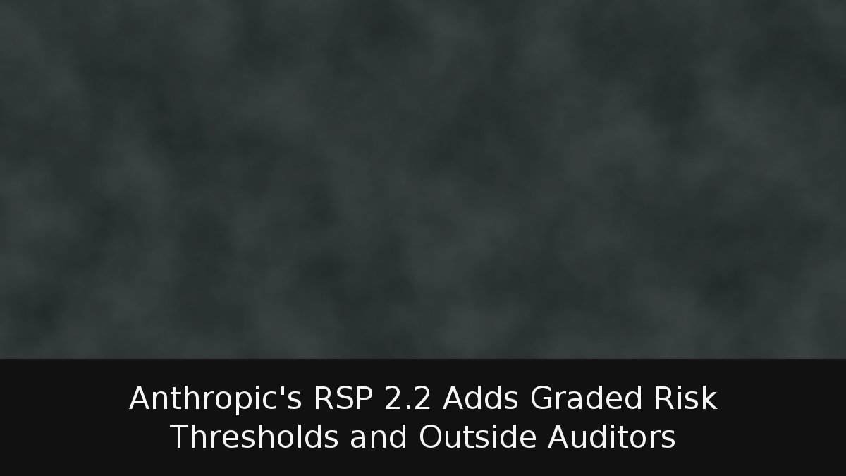 Anthropic’s RSP 2.2 Adds Graded Risk Thresholds and Outside Auditors