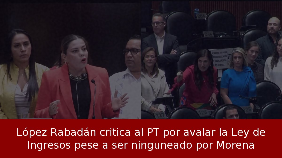 López Rabadán critica al PT por avalar la Ley de Ingresos pese a ser ninguneado por Morena
