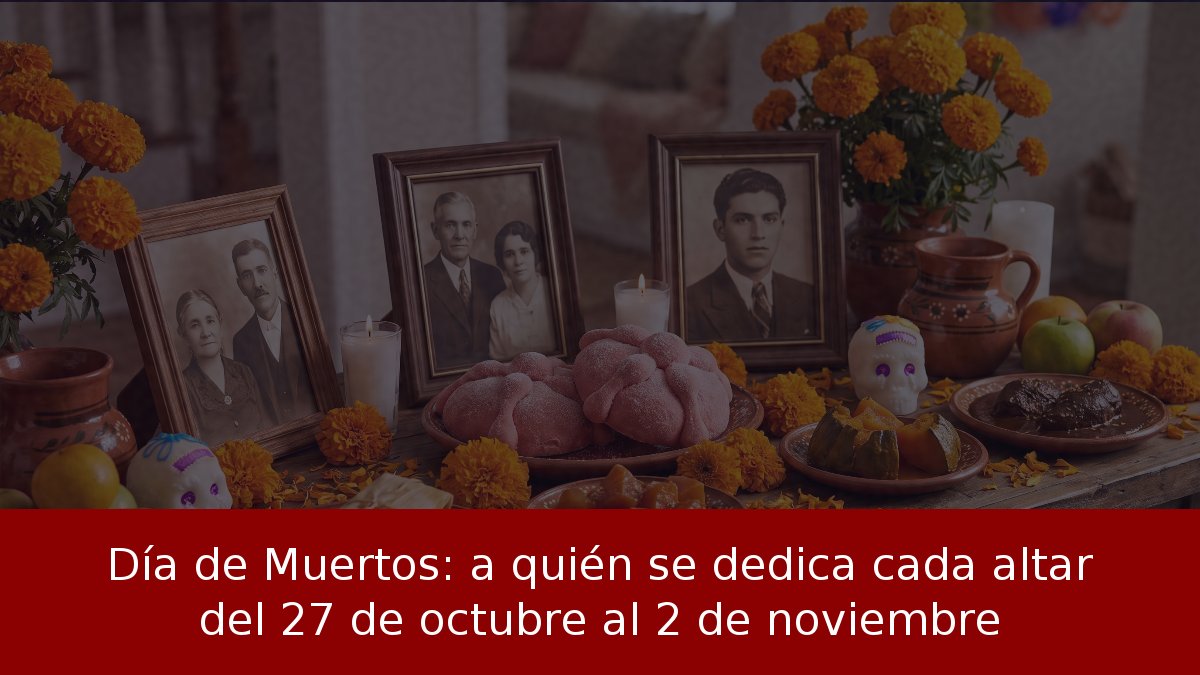 Día de Muertos: a quién se dedica cada altar del 27 de octubre al 2 de noviembre