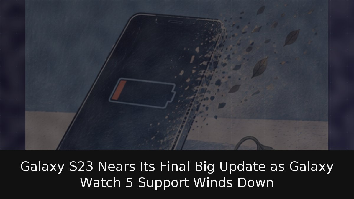 Galaxy S23 Nears Its Final Big Update as Galaxy Watch 5 Support Winds Down