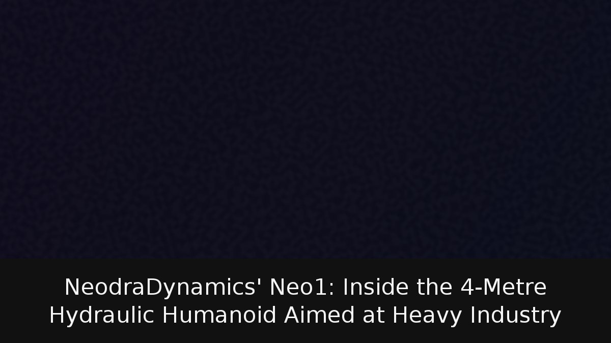 NeodraDynamics’ Neo1: Inside the 4-Metre Hydraulic Humanoid Aimed at Heavy Industry