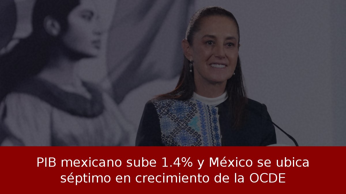 PIB mexicano sube 1.4% y México se ubica séptimo en crecimiento de la OCDE