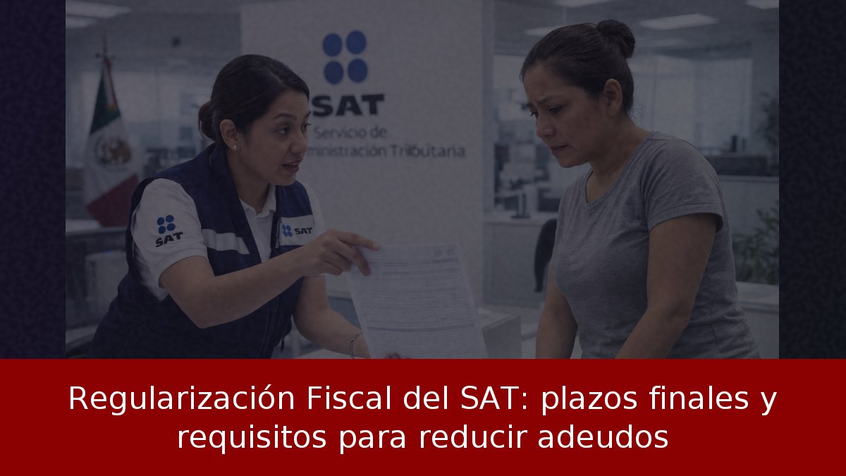 Regularización Fiscal del SAT: plazos finales y requisitos para reducir adeudos