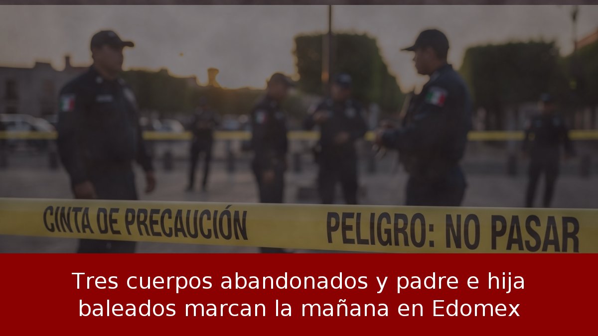 Tres cuerpos abandonados y padre e hija baleados marcan la mañana en Edomex
