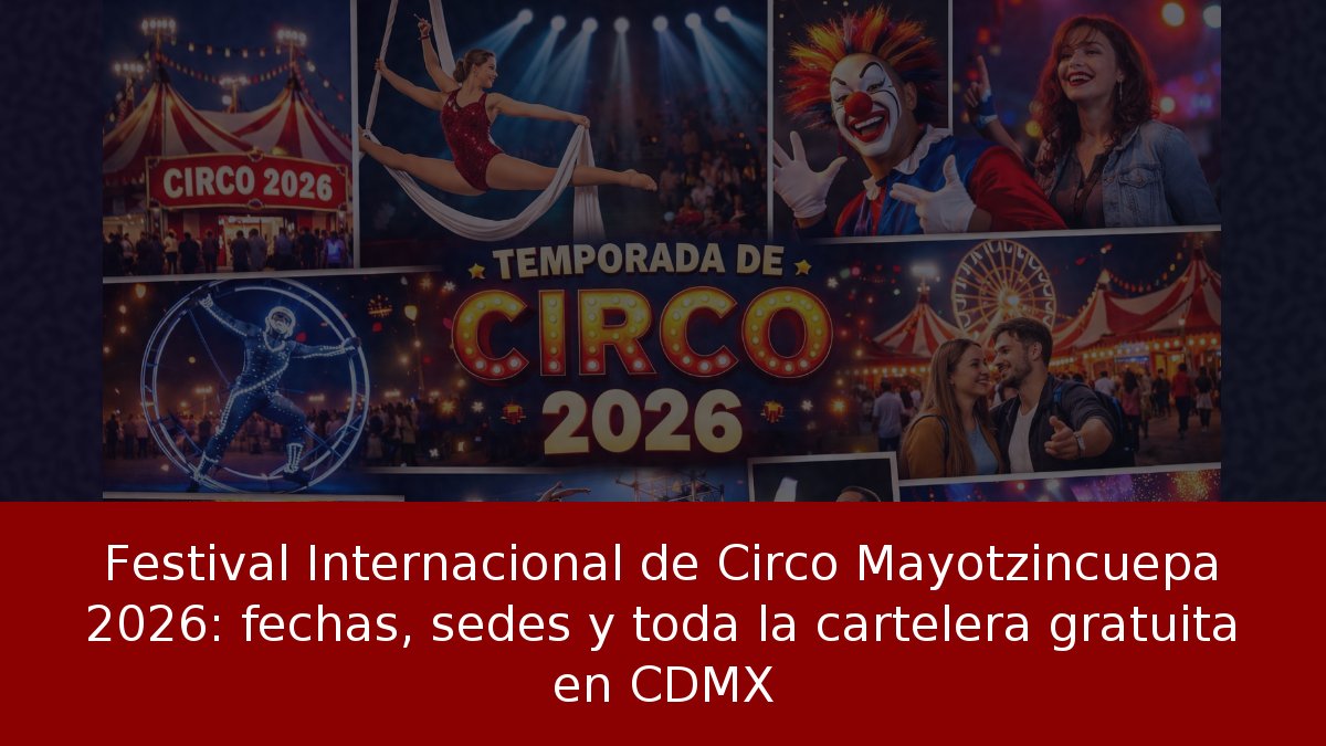 Festival Internacional de Circo Mayotzincuepa 2026: fechas, sedes y toda la cartelera gratuita en CDMX