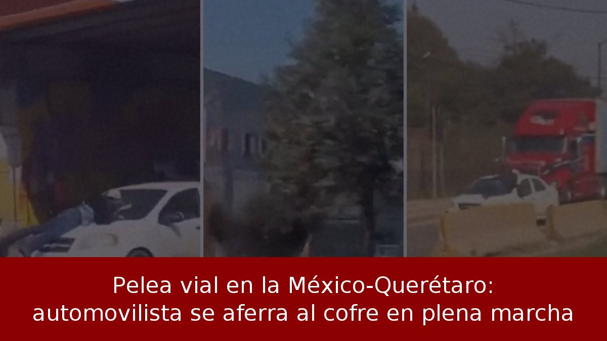 Pelea vial en la México-Querétaro: automovilista se aferra al cofre en plena marcha