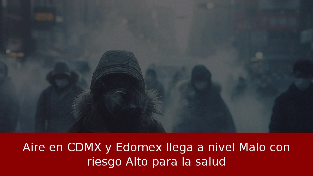 Aire en CDMX y Edomex llega a nivel Malo con riesgo Alto para la salud
