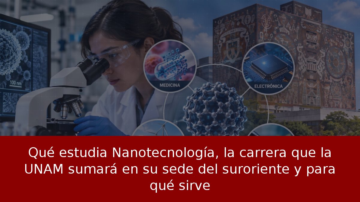 Qué estudia Nanotecnología, la carrera que la UNAM sumará en su sede del suroriente y para qué sirve