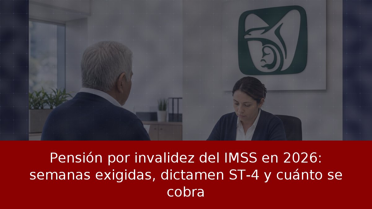 Pensión por invalidez del IMSS en 2026: semanas exigidas, dictamen ST-4 y cuánto se cobra
