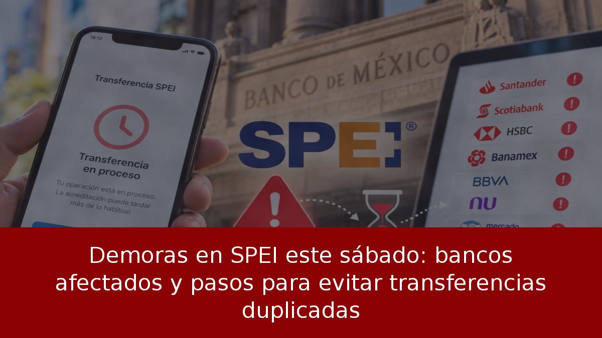 Demoras en SPEI este sábado: bancos afectados y pasos para evitar transferencias duplicadas