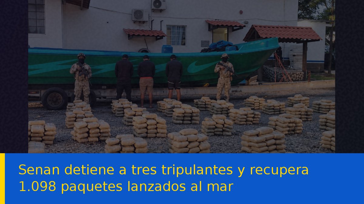 Senan detiene a tres tripulantes y recupera 1.098 paquetes lanzados al mar