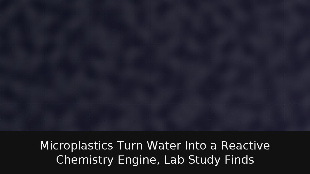 Microplastics Turn Water Into a Reactive Chemistry Engine, Lab Study Finds
