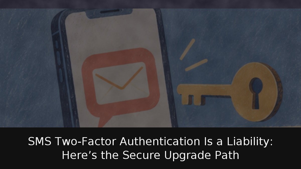 SMS Two-Factor Authentication Is a Liability: Here’s the Secure Upgrade Path