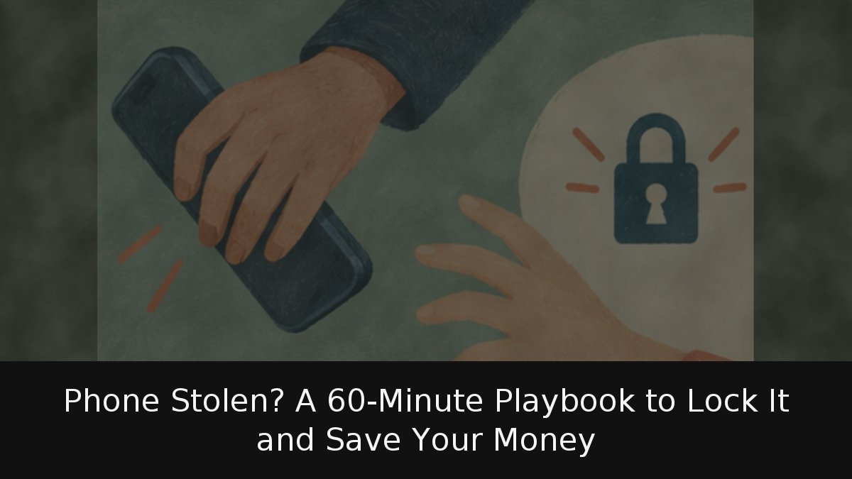 Phone Stolen? A 60-Minute Playbook to Lock It and Save Your Money