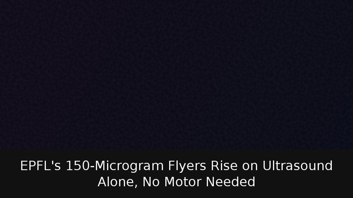 EPFL’s 150-Microgram Flyers Rise on Ultrasound Alone, No Motor Needed