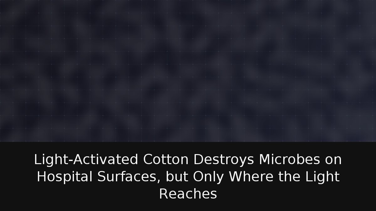 Light-Activated Cotton Destroys Microbes on Hospital Surfaces, but Only Where the Light Reaches