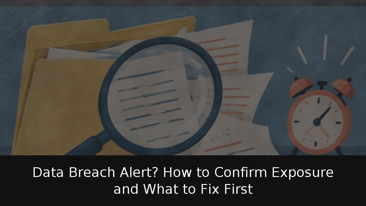 Data Breach Alert? How to Confirm Exposure and What to Fix First
