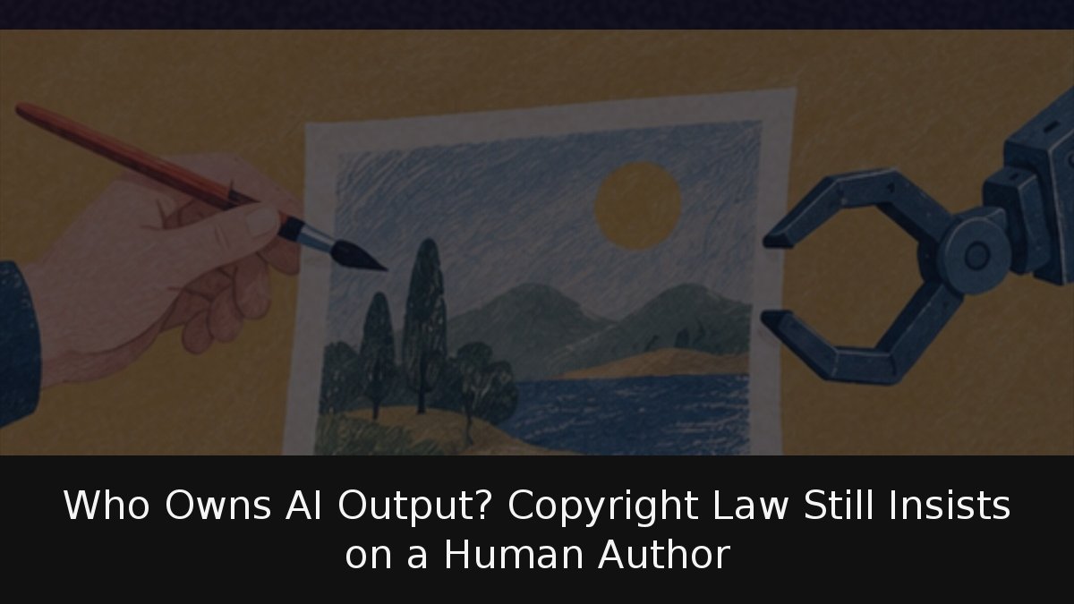 Who Owns AI Output? Copyright Law Still Insists on a Human Author