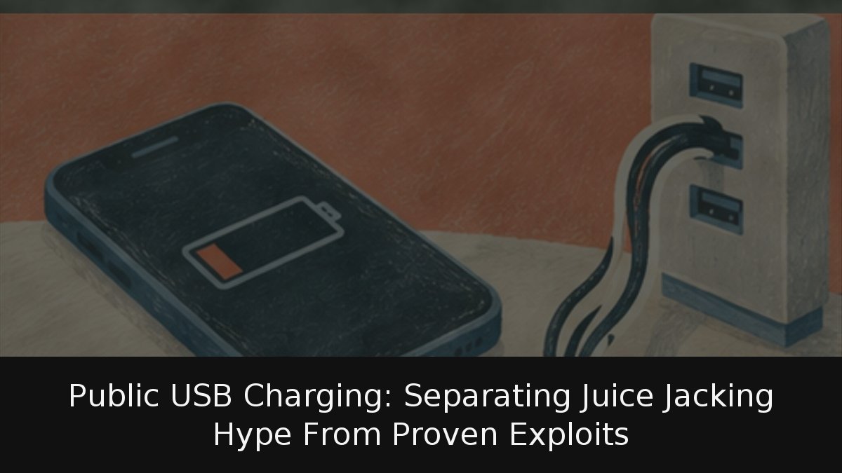 Public USB Charging: Separating Juice Jacking Hype From Proven Exploits