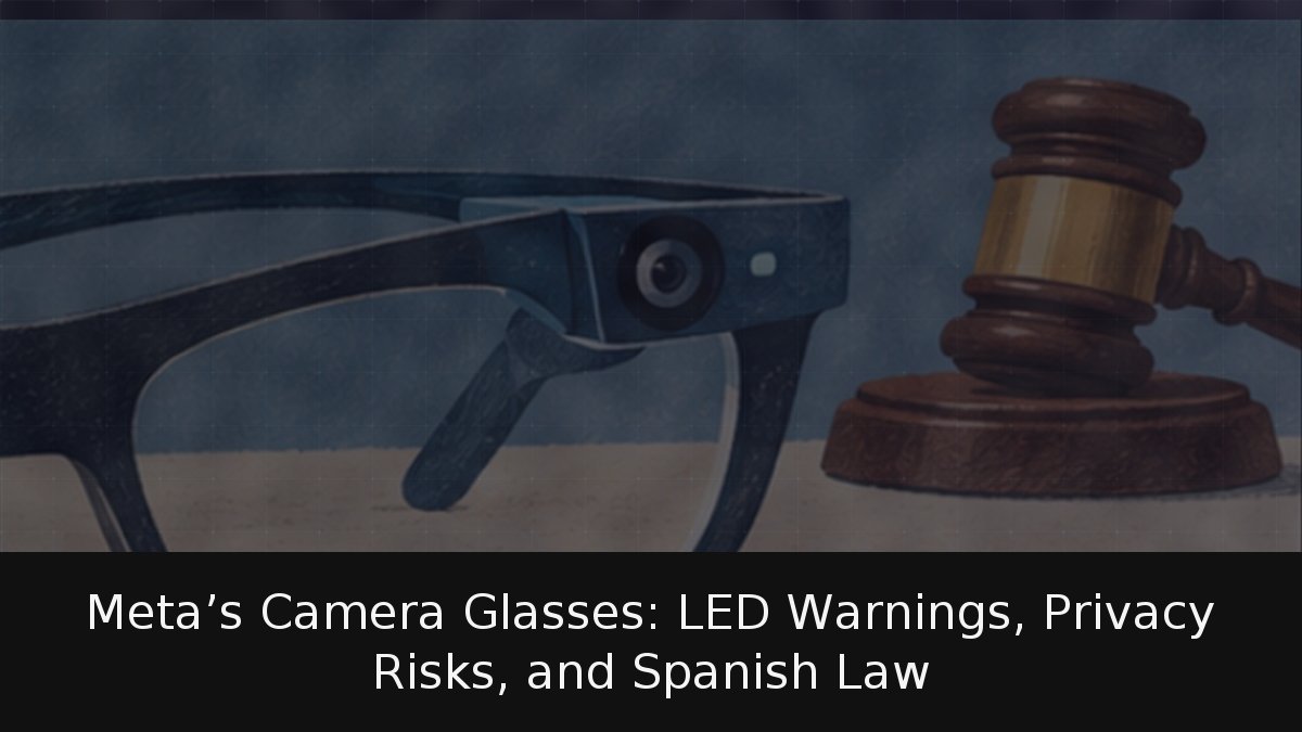 Meta’s Camera Glasses: LED Warnings, Privacy Risks, and Spanish Law