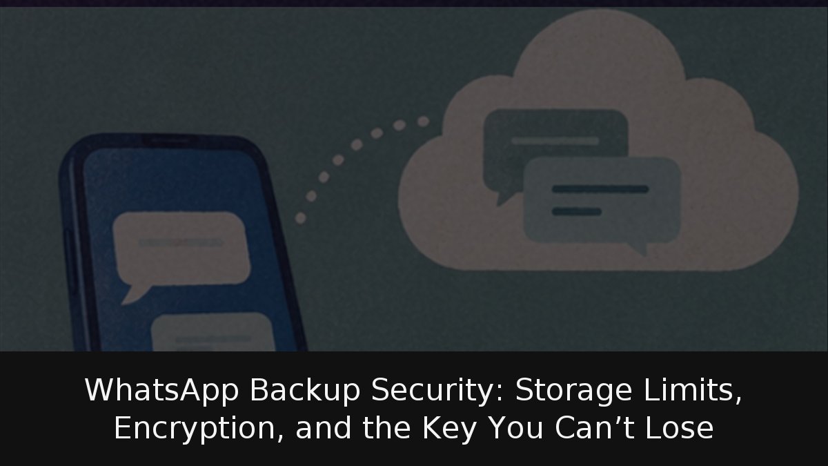 WhatsApp Backup Security: Storage Limits, Encryption, and the Key You Can’t Lose