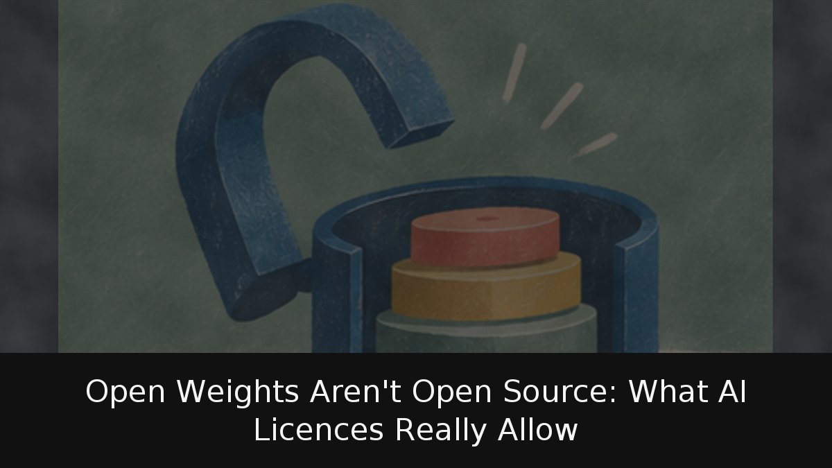 Open Weights Aren’t Open Source: What AI Licences Really Allow