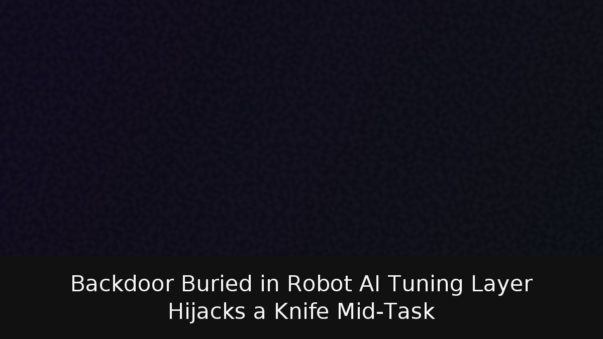 Backdoor Buried in Robot AI Tuning Layer Hijacks a Knife Mid-Task