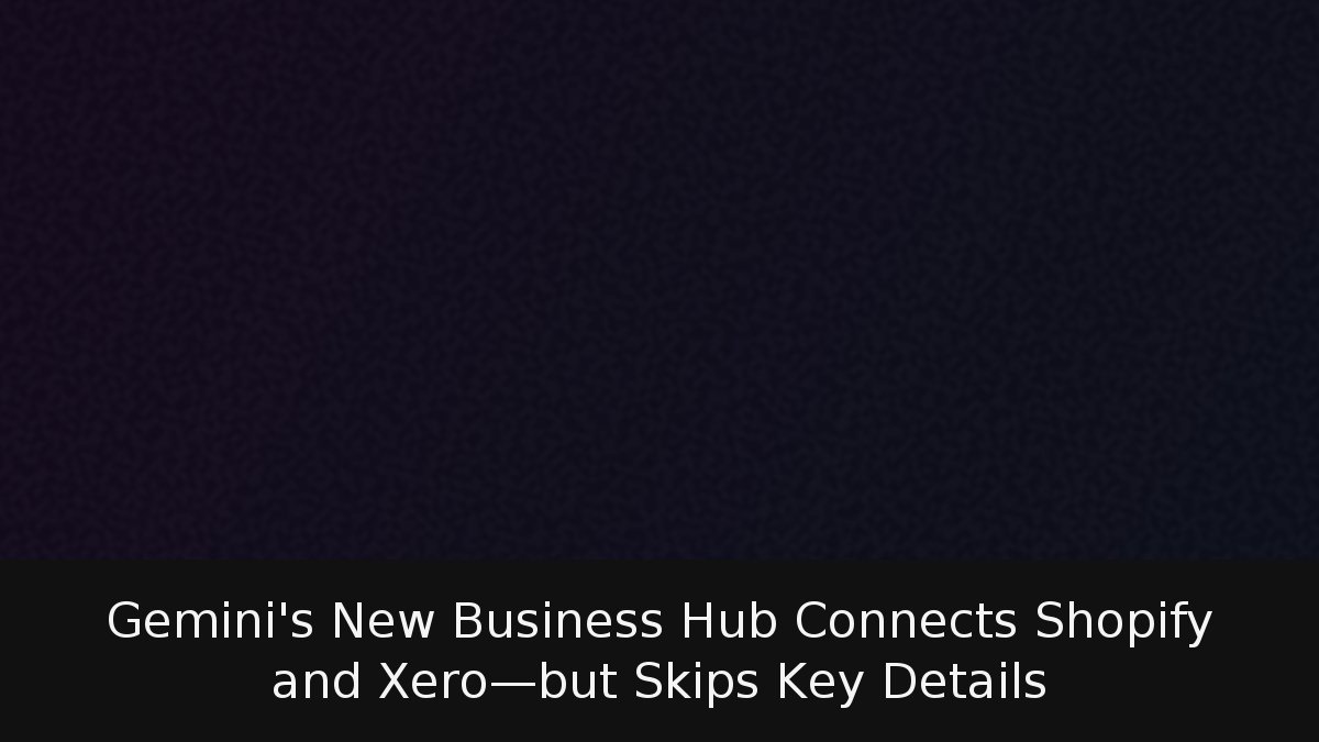Gemini’s New Business Hub Connects Shopify and Xero—but Skips Key Details