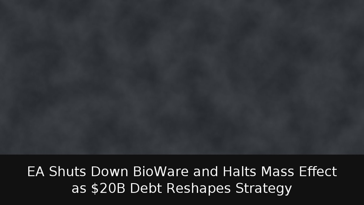 EA Shuts Down BioWare and Halts Mass Effect as B Debt Reshapes Strategy
