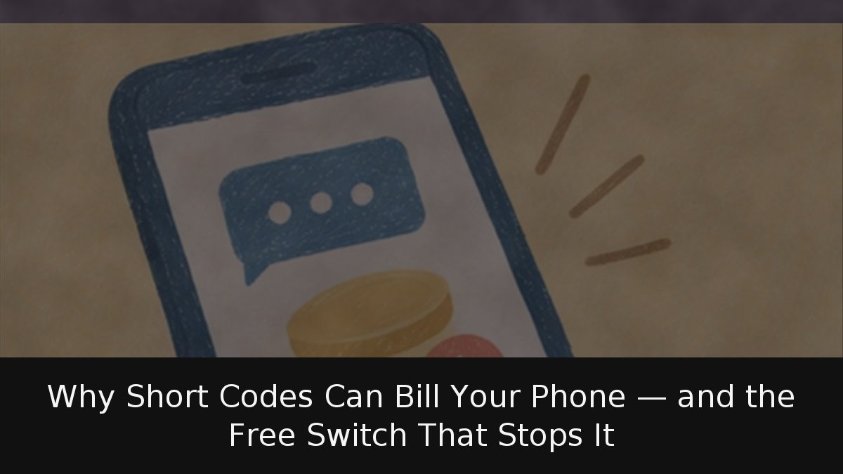 Why Short Codes Can Bill Your Phone — and the Free Switch That Stops It