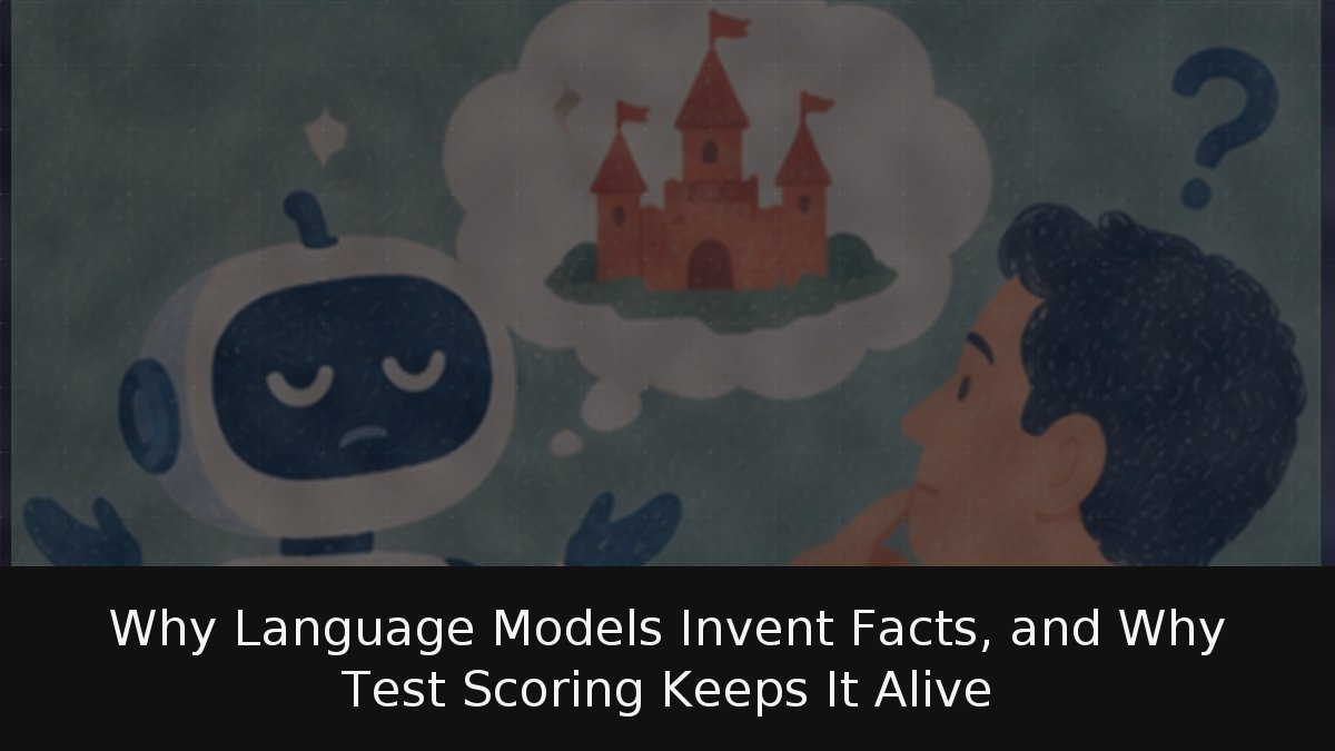 Why Language Models Invent Facts, and Why Test Scoring Keeps It Alive