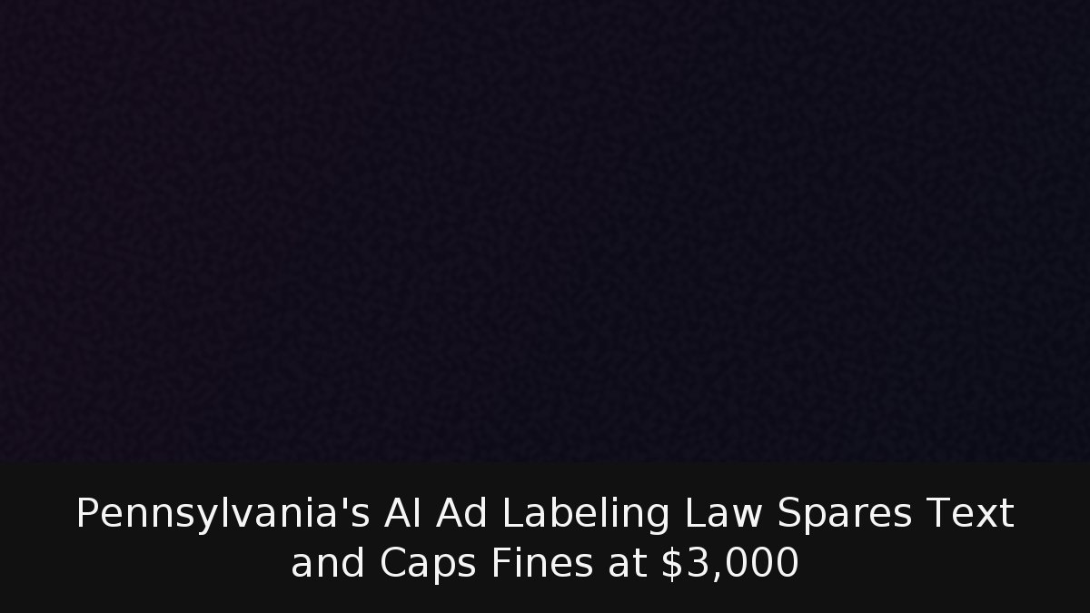 Pennsylvania’s AI Ad Labeling Law Spares Text and Caps Fines at ,000